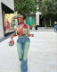 Fashion Zipper Adjustable Lumbar Slim Jeans TK-6298