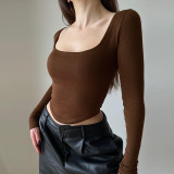 Knit Long Sleeve Casual Bottom Shirt FL-22150