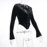 Long Sleeve Sexy V-Neck Top FL-23397