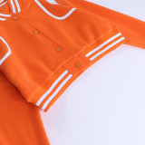 Long Sleeve Color Contrast Short Baseball Coat FL-23401