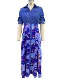 Casual Print Lapel Shirt Dress YZCF-2147