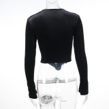 Long Sleeve Sexy V-Neck Top FL-23397