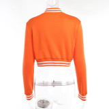 Long Sleeve Color Contrast Short Baseball Coat FL-23401