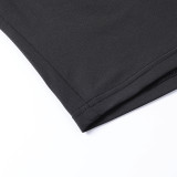 Knit Crew Neck Long Sleeve Shorts Two Piece Set FL-22411
