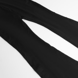 Casual Long Sleeve Tops And Micro Flare Pant 2 Piece Set FL-23423