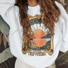Knit Crew Neck Printed Long Sleeve Sweatshirt FL-21060