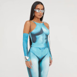 Casual Print Sling Tops And Pants Skinny 2 Piece Set FL-23266