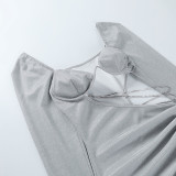 Long Sleeve Hollow Out Party Dress FL-22400