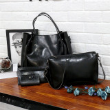 Solid Color Tote Shoulder Crossbody Bag Four Piece Set HCFB-31209
