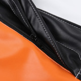 Zipper Clash Sexy Leather Skirt FL-23406