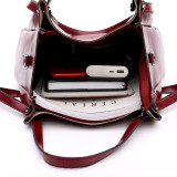 Solid Color Tote Shoulder Crossbody Bag Four Piece Set HCFB-31209