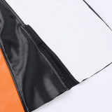 Zipper Clash Sexy Leather Skirt FL-23406