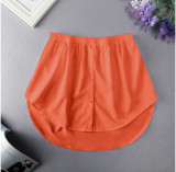 Plus Size Layered Underlay Bottom Half Plaid Skirt GOFY-15888