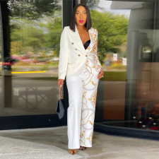 Long Sleeve Printed Blazer Two Piece Pants Set YF-10602