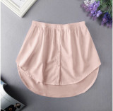 Plus Size Layered Underlay Bottom Half Plaid Skirt GOFY-15888