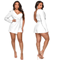 Solid Color Single Shoulder Tight Romper YF-K10049