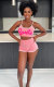Letter Print Sling Vest And Shorts Sport 2 Piece Set XHXF-8683