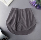 Plus Size Layered Underlay Bottom Half Plaid Skirt GOFY-15888