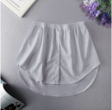 Plus Size Layered Underlay Bottom Half Plaid Skirt GOFY-15888