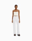 Plus Size Solid Color Slim Straight Pants GOFY-714471890972