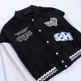 Contrast Color Print Baseball Jacket FL-23439