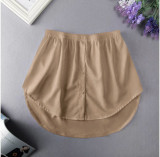 Plus Size Layered Underlay Bottom Half Plaid Skirt GOFY-15888
