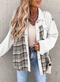 Denim Long Sleeve Plaid Shirt Jacket GOFY-W220239