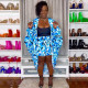 Plus Size Print Cocoon Shape Loose Tops Two Piece Shorts Set NY-10600