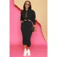 Solid Color Single Breasted Shirt Pants Two Piece Set  IV-8433