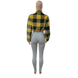 Plush Plaid Fashion Long Sleeve Jacket MEM-88515