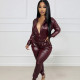 Sexy PU Leather Long Sleeve Casual Two Piece Pants Set NYF-8149