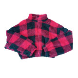Plush Plaid Fashion Long Sleeve Jacket MEM-88515