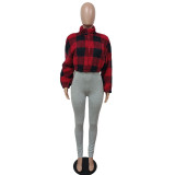 Plush Plaid Fashion Long Sleeve Jacket MEM-88515