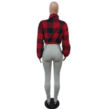 Plush Plaid Fashion Long Sleeve Jacket MEM-88515