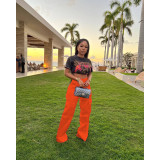 Solid Color Zipper Multi-Pockets Loose Knits Pants IV-8435