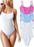 Summer Solid Color Sling Bodysuit GOFY-YM23015