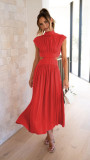 Soiid Color Hollow Out Sleeveless Maxi Dress GOFY-23003