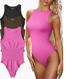 Solid Color Sleeveless Casual Bodysuit GOFY-YM030