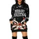 Plus Size Christmas Printed Mid-Length Hooded Sweatshirt GOFY-8868