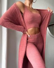 Sexy V-Neck Plush Vest and Pants Three Piece Set GOFY-0218