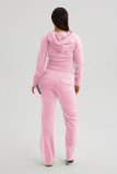 Casual Solid Color Hooded Cardigan Two Piece Pants Set  YD-8780