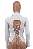 Casual Long Sleeve Solid Shirt XHXF-954