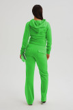Casual Solid Color Hooded Cardigan Two Piece Pants Set  YD-8780