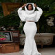 Plus Size Solid Color Hooded Fishtail Skirt Two Piece Set NY-10615