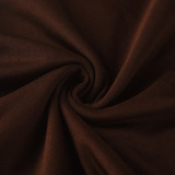 Casual Plush Long Sleeve Solid Midi Dress  MZ-2812