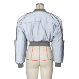 Long Sleeve Zipper Warm Casual Padded Cotton Jacket ZSD-0603