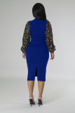 Sequin Sleeve Patchwork Midi Dress XMY-9460