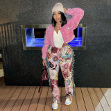 Colorful Pattern Tassel Padded Plush Pants MAE-2194