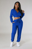 Velvet Solid Color Hooded Two Piece Pants Set YD-8782-B12