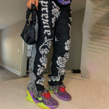 Colorful Pattern Tassel Padded Plush Pants MAE-2194